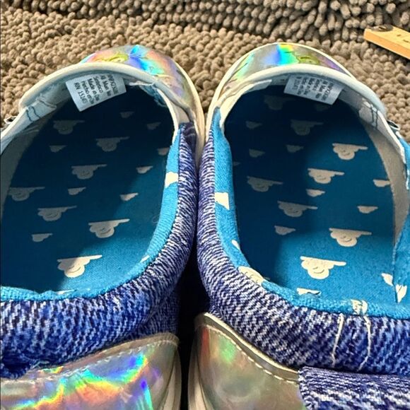 Holographic Character Slip-On Sneakers - Blue and Silver - Picture 6 of 13